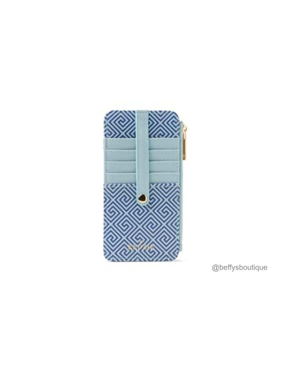 Slim Vegan Leather ID Wallet with Card Slots & Zipper Pocket